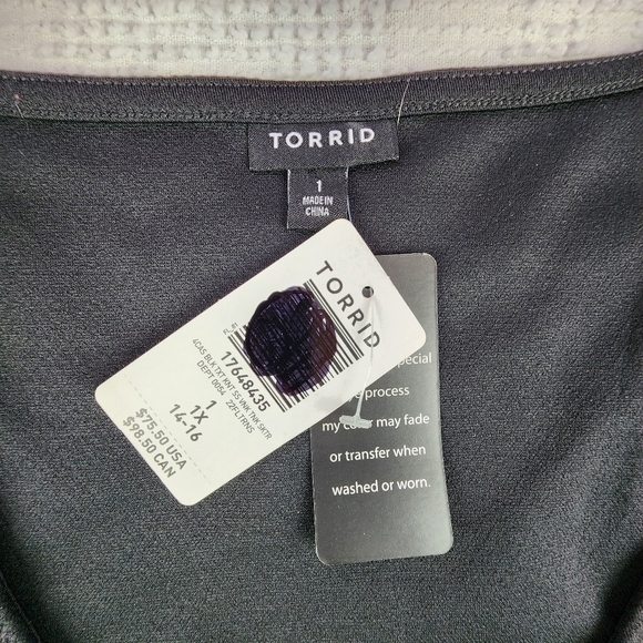 Torrid NWT Black Short Sleeve Top Size 1X - Picture 3 of 10
